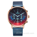 RECOMPENSA 82004M nueva moda reloj de hombre de color de cristal brillante reloj de negocios de acero inoxidable de marca de lujo superior